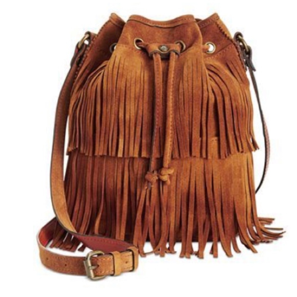 Patricia Nash tan 'bronte' Fringe Bucket Bag